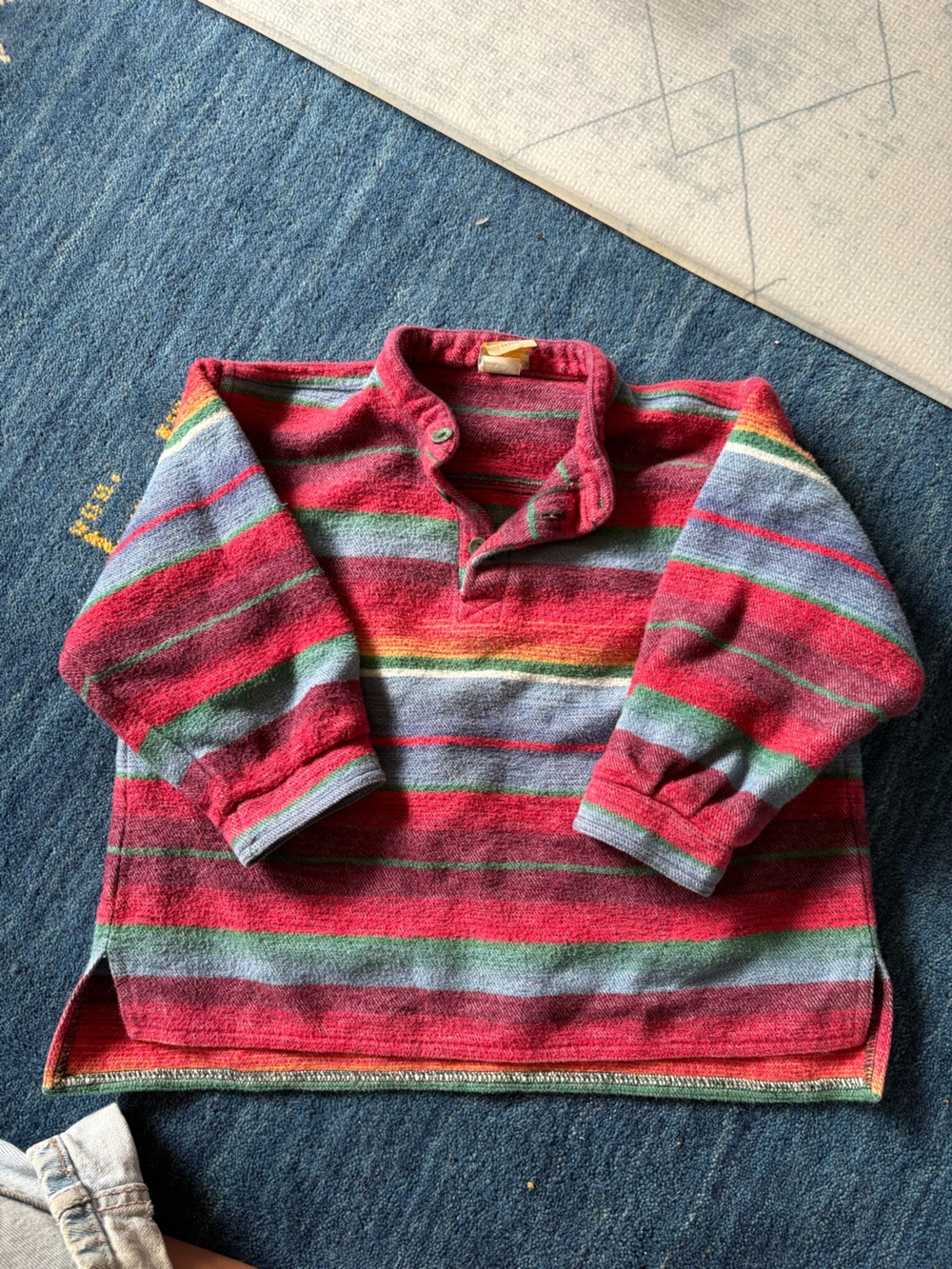 4/$20 Thick Flannel Striped Red Multi-Color Kids Pullover Top
